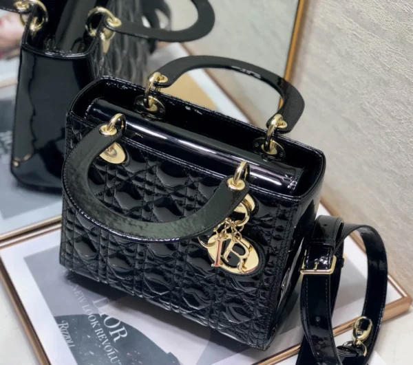 Black lacquer, classic 5 compartments 24cm - Image 3